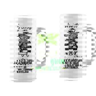 In May We Wear Green Mental Health Awareness Month Messy Bun Coffee Mug - Thegiftio