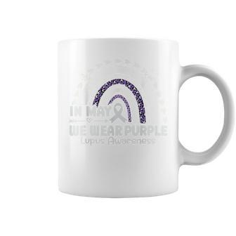 In May We Wear Purple Lupus Awareness Month Ribbon Womens Coffee Mug | Mazezy
