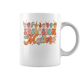 Inclusion Matters Groovy American Sign Language Asl Teacher Coffee Mug - Thegiftio UK