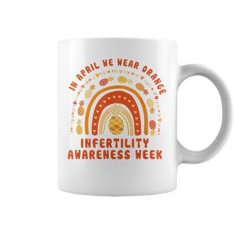 Infertility Awareness Week Rainbow In April We Wear Orange Coffee Mug | Mazezy