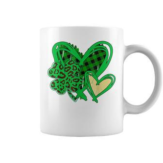Irish Shamrocks Leopard St Patricks Day Lucky Heart Leopard Coffee Mug - Seseable