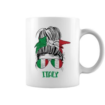 Italian Girl Messy Bun For Girl Italy Flag Women Italia Coffee Mug - Thegiftio UK