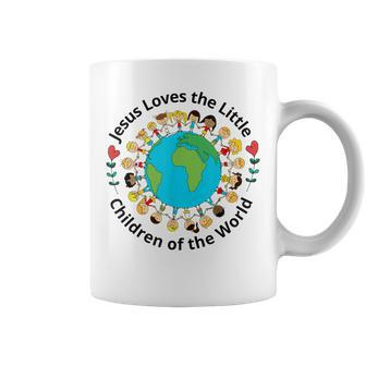 Jesus Loves Children Of World Christian Mother Teacher Kids Coffee Mug | Mazezy