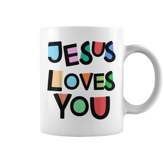 Jesus Loves You Strong Belief Faith Womens Girls Kids Church Coffee Mug - Seseable