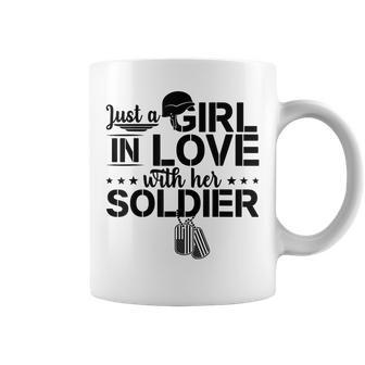 Just A Girl In Love With Her Soldier Army Girlfriend Wife Coffee Mug | Mazezy