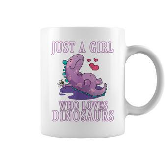 Just A Girl Who Loves Dinosaurs Cute Floral Girls Ns Gift Coffee Mug - Seseable