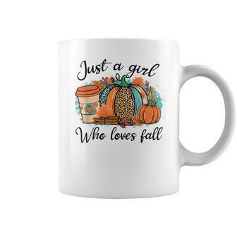 Just A Girl Who Loves Fall Pumpin Spice Latte Cute Autumn Coffee Mug - Thegiftio UK