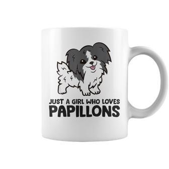 Just A Girl Who Loves Papillons Love Papillon Dogs Coffee Mug | Mazezy