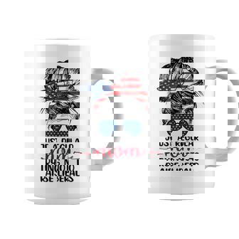 Just A Regular Mom Trying Not To Raise Liberals Coffee Mug | Mazezy