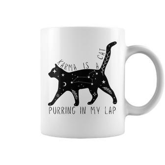 Karma Is A Cat Purring In My Lap Cat Lover Gift For Womens Coffee Mug - Thegiftio UK