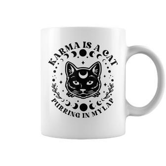 Karma Is A Cat Purring In My Lap Celestial Coffee Mug - Thegiftio UK