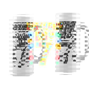 Kids 7Th Birthday Master Builder 7 Years Old Block Building Boys Coffee Mug - Thegiftio