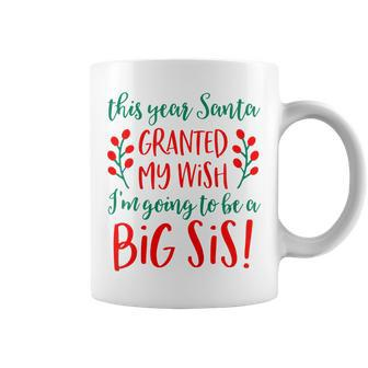 Kids Big Sister Christmas Pregnancy Announcement Santa Coffee Mug | Mazezy