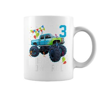 Kids Im 3 This Is How I Roll Monster Truck 3Rd Birthday Boys  Coffee Mug - Seseable