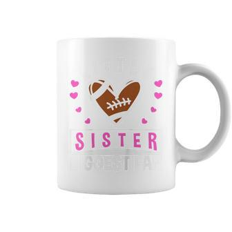 Kids Little Sister Biggest Fan Football Sister Coffee Mug | Mazezy