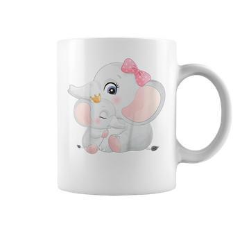Kids Mama And Baby Elephant Mothers Day Cute Toddler Girls Coffee Mug | Mazezy
