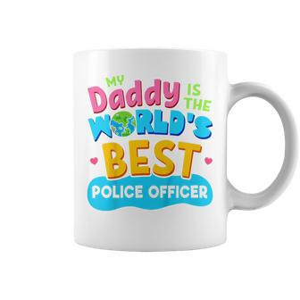 Kids My Best Daddy Dad Police Officer Proud Daughter Son T Coffee Mug | Mazezy