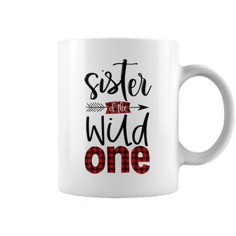 Kids Sister Of The Wild One Plaid Lumberjack 1St Birthday Coffee Mug - Seseable