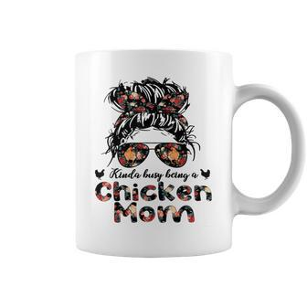Kinda Busy Being A Chicken Mom Animal Lover Women Girl Coffee Mug | Mazezy