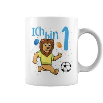 Kinder Erster 1 Geburtstag Fußball Löwe Ich Bin Eins 1 Jahr Tassen - Seseable