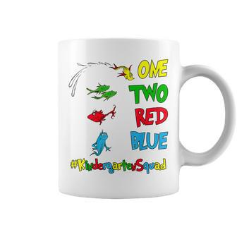 Kindergarten Teacher Oh The Places One Two Red Blue Fish Coffee Mug | Mazezy