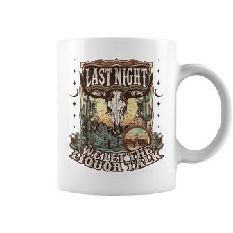 Last Night We Let The Liquor Talk Western Cow Vintage Retro Coffee Mug - Seseable