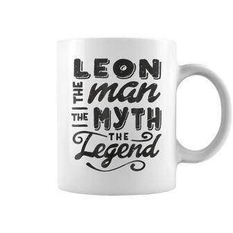 Leon The Man Myth Legend Gift Ideas Mens Name Coffee Mug - Seseable
