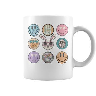 Leopard Bunny Smile Face Disco Retro Groovy Easter Coffee Mug | Mazezy