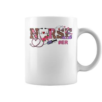 Leopard Er Nurse Happy Valentines Day Outfit For Nurses Coffee Mug - Seseable
