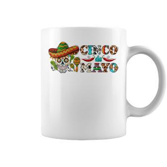 Lets Fiesta Sugar Skull Cinco De Mayo Skull Mexican Party Coffee Mug | Mazezy
