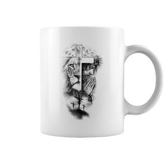 Lion Cross Jesus Christian Lord God Believer Gift V2 Coffee Mug - Seseable