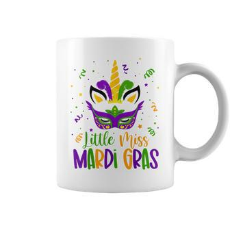 Little Miss Mardi Gras Unicorn Face Kids Toddler Coffee Mug | Mazezy