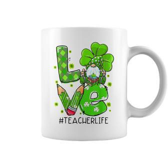 Love Cute Irish Gnome St Patricks Day Shamrock Teacher Life Coffee Mug - Seseable
