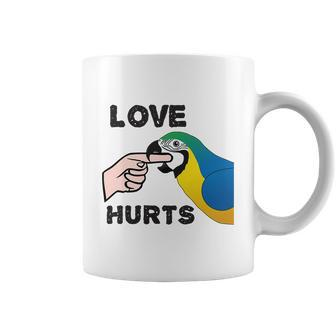 Love Hurts - Blue And Gold Macaw Parrot Coffee Mug - Thegiftio UK
