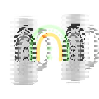 Lucky St Patricks Day Four Leaf Clover Rainbow Green Women Coffee Mug | Mazezy