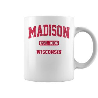 Madison Wisconsin Wi Vintage State Athletic Style Coffee Mug - Seseable