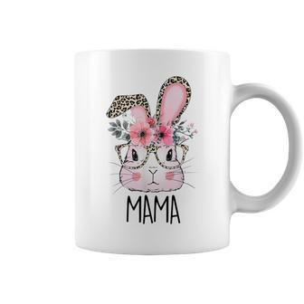 Mama Bunny Face Leopard Glasses Happy Easter Mothers Day Coffee Mug | Mazezy