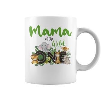 Mama Of The Wild One Zoo Birthday Safari Jungle Animal Mom Coffee Mug | Mazezy DE