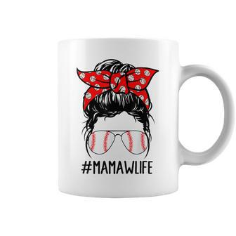 Mamaw Life Baseball Softball Women Mothers Day Messy Bun Coffee Mug - Thegiftio UK