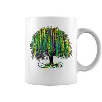 Mardi Gras Tree Beads New Orleans 2022 Watercolor Vintage Coffee Mug - Seseable