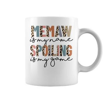 Memaw Is My Name Spoiling Is My Game Grandma Leopard Coffee Mug | Mazezy