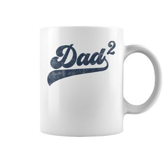Mens Dad2 Dad Squared Gifts Father Of Two Daddy 2 Second Time Dad Coffee Mug - Seseable