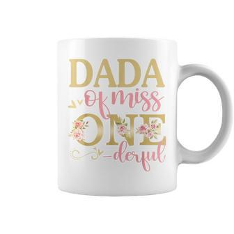 Mens Dada Of Little Miss Onederful 1St Birthday Family Matching Coffee Mug - Seseable