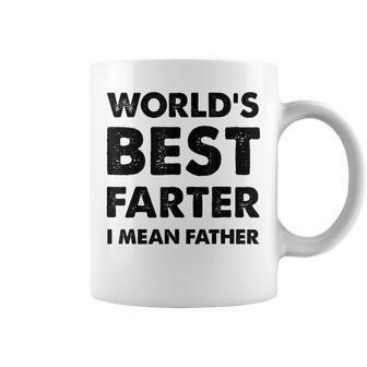 Mens Fathers Day Vintage Dad Worlds Best Farter I Mean Father Coffee Mug - Seseable