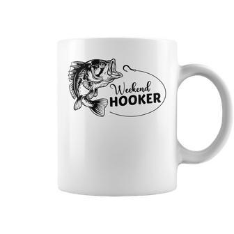 Mens Fishing- Im Hooker On Weekend Fish Pole Funny Coffee Mug - Seseable