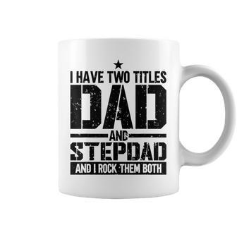 Mens Funny Fathers Day For Step Dad Birthday Vintage Coffee Mug - Seseable