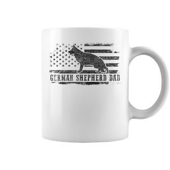 Mens German Shepherd Dad Distressed American Flag Patriotic Dog Coffee Mug - Thegiftio UK