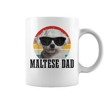 Mens Maltese Dad Retro Vintage Dog Funny Maltese Dad Coffee Mug - Seseable