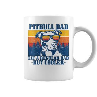 Mens Pitbull Dad Vintage Funny Dog Fathers Day Pitbull Coffee Mug - Seseable