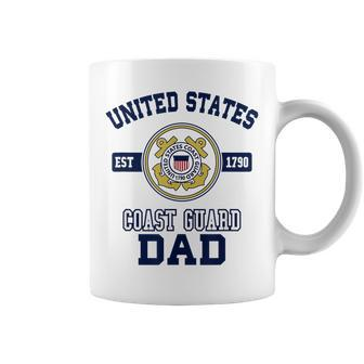 Mens Proud Us Coast Guard Dad Military Pride T Coffee Mug - Seseable